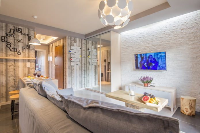 white decorative stone finish