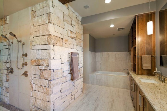 decorative stone finishing in the interior
