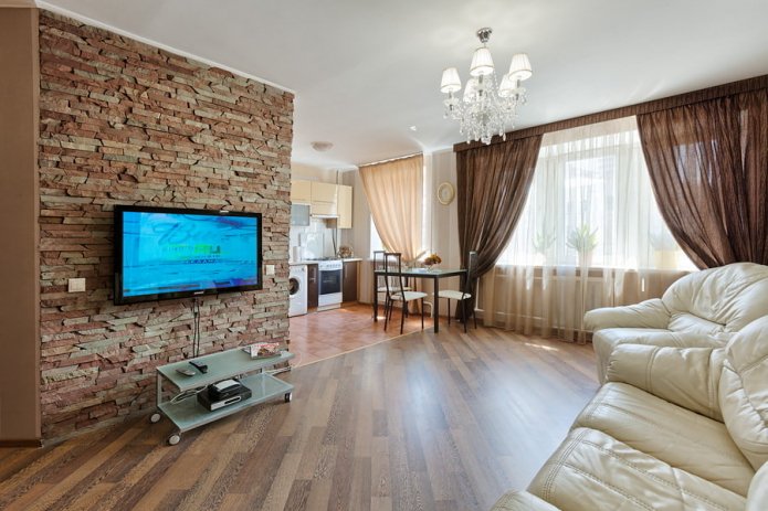 decorative stone finishing in the interior