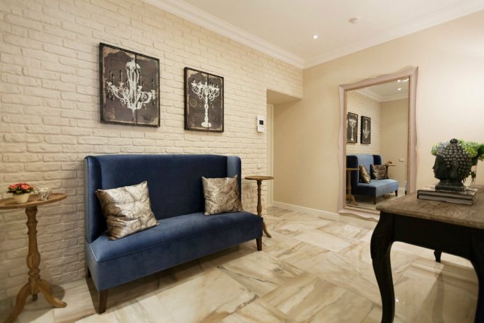 decorative brick finishing in the interior