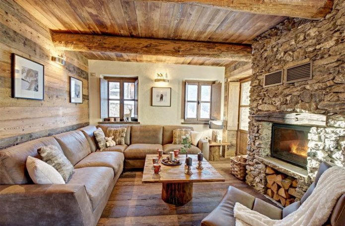 decorative stone finishing in the chalet style