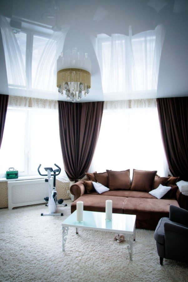 living room with two windows