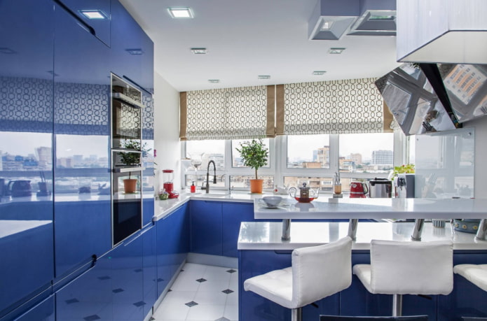 Roman blinds in the kitchen