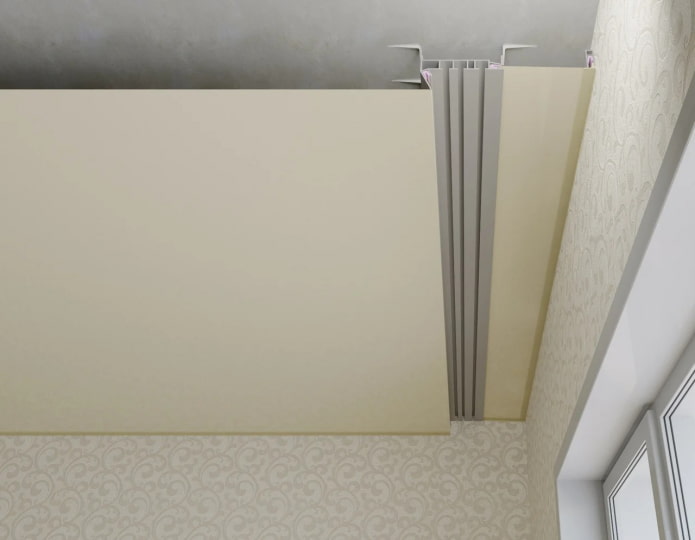 combined cornice in the ceiling