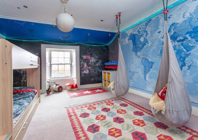 map in the interior of a nursery 