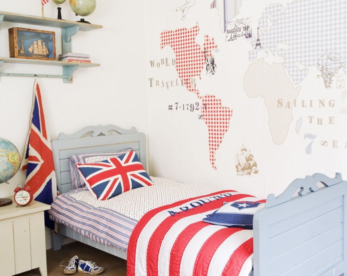 map in the interior of the children's room