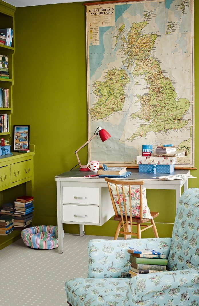 map in the office interior