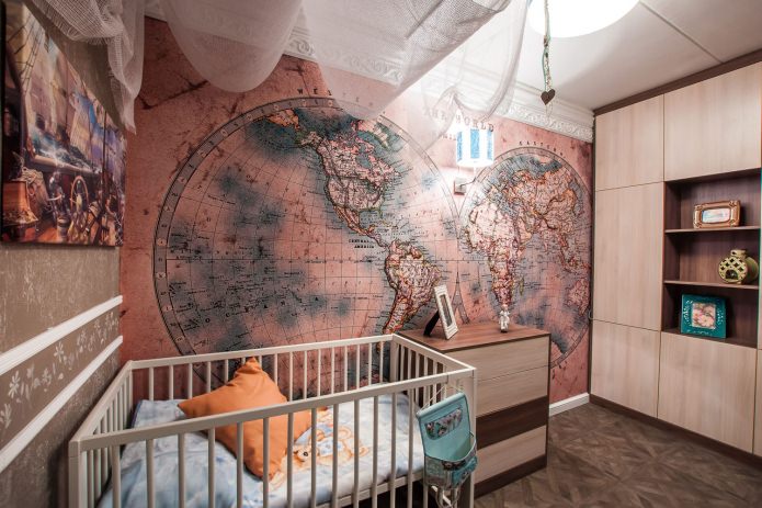 world map in the interior children's