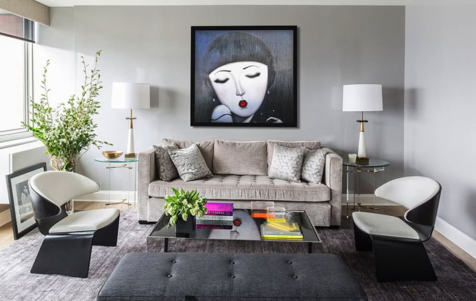 painting above the sofa
