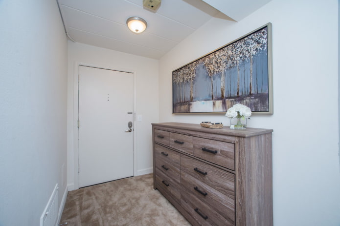 narrow painting in the hallway interior