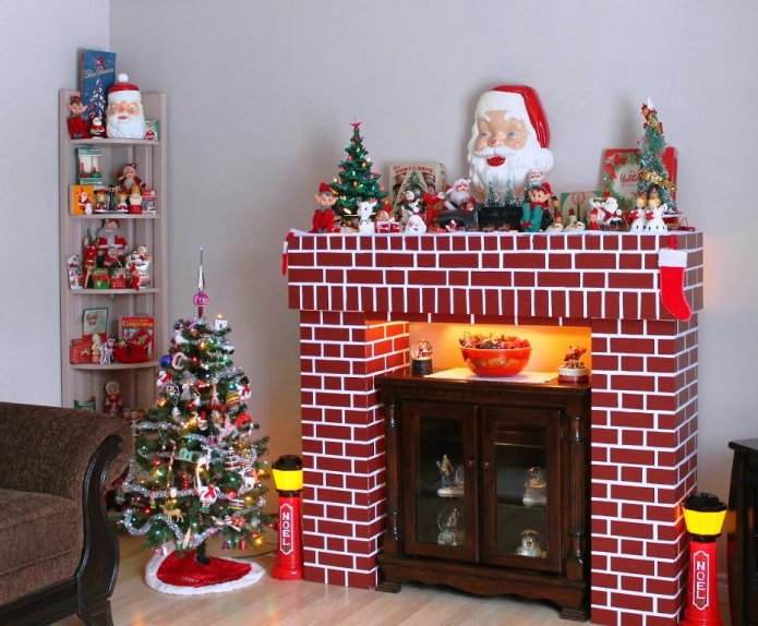fireplace made of cardboard