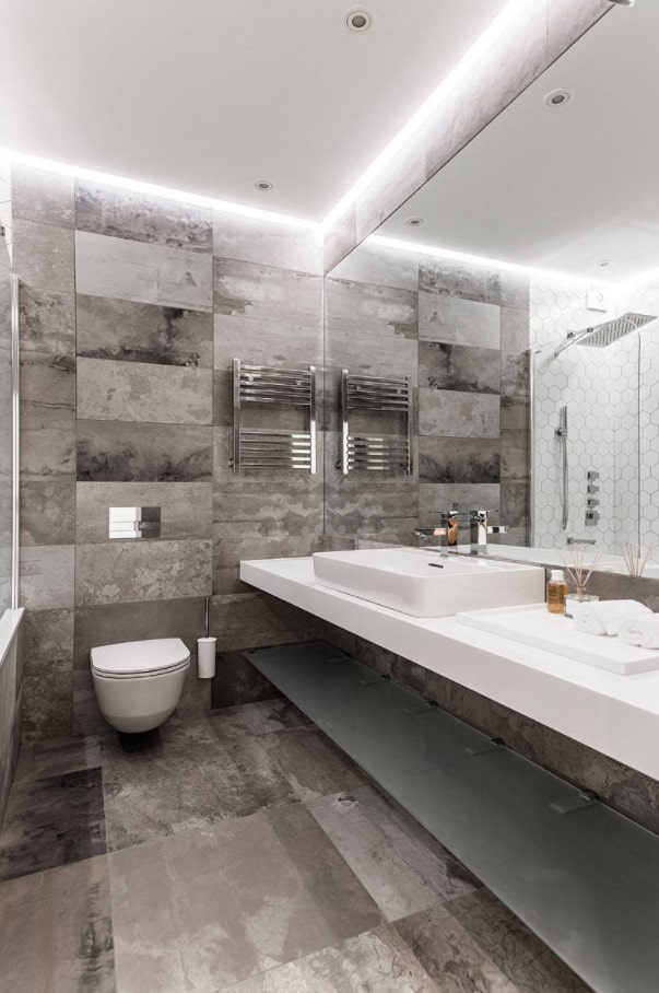 texture of concrete-effect porcelain tiles