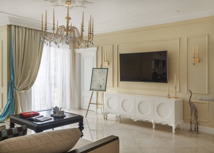 living room floor made of porcelain stoneware
