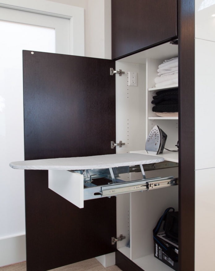 Ironing board in a wardrobe