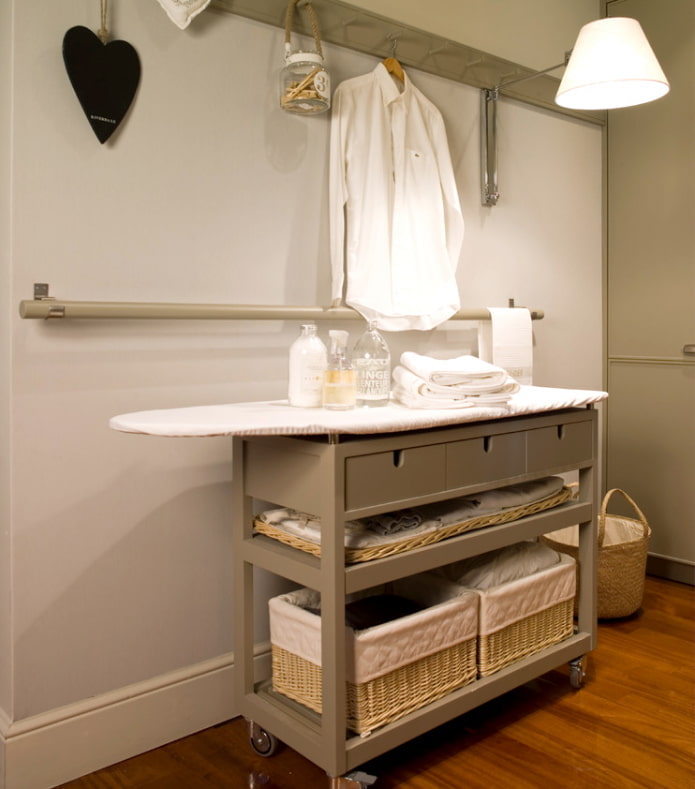 Chest of drawers with ironing board
