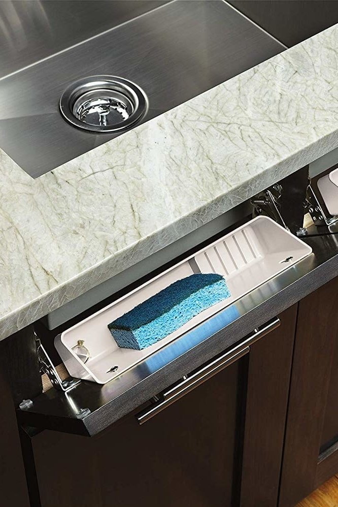 Folding drawer for sponges