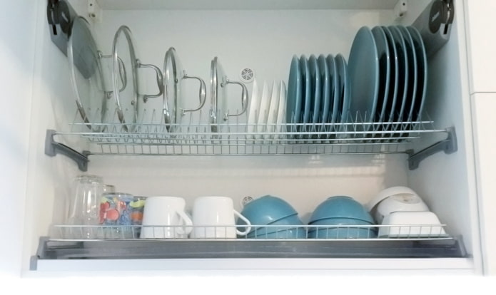 Lids in a dryer in a cabinet