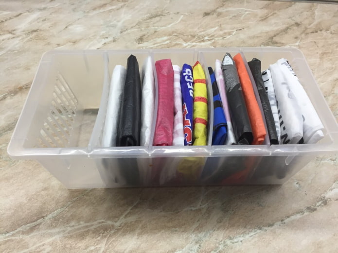 Bags in a container