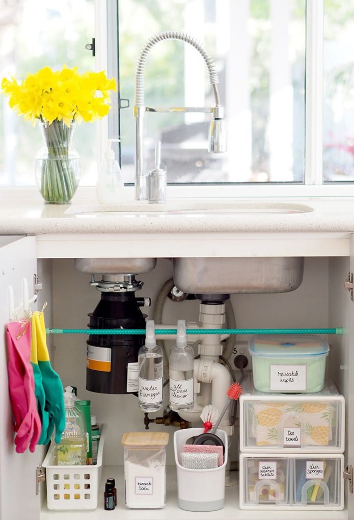 railing under the sink