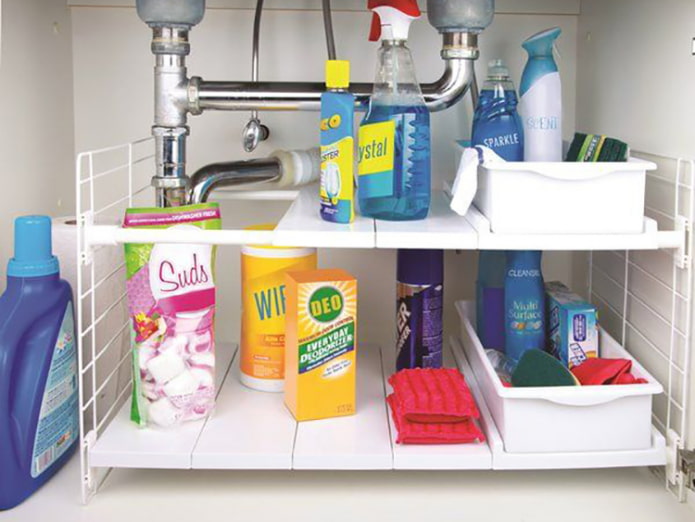 Rack with shelves