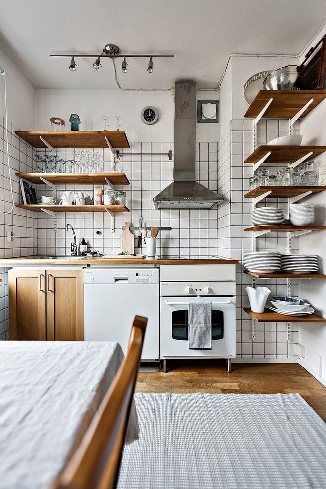 Storage system in the form of shelves