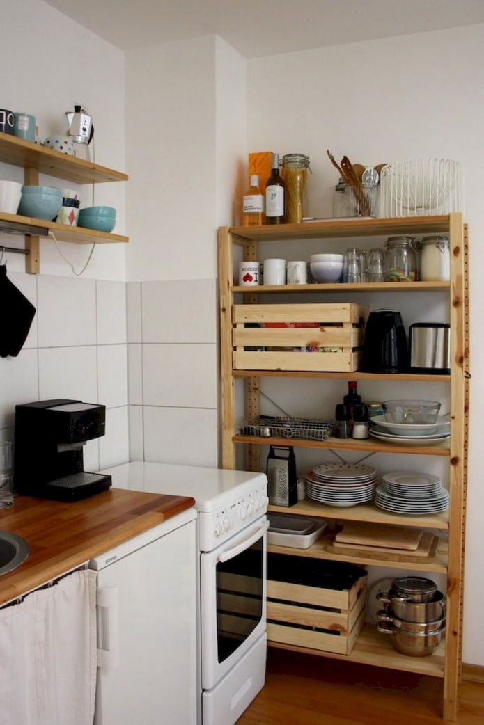 Wooden shelving