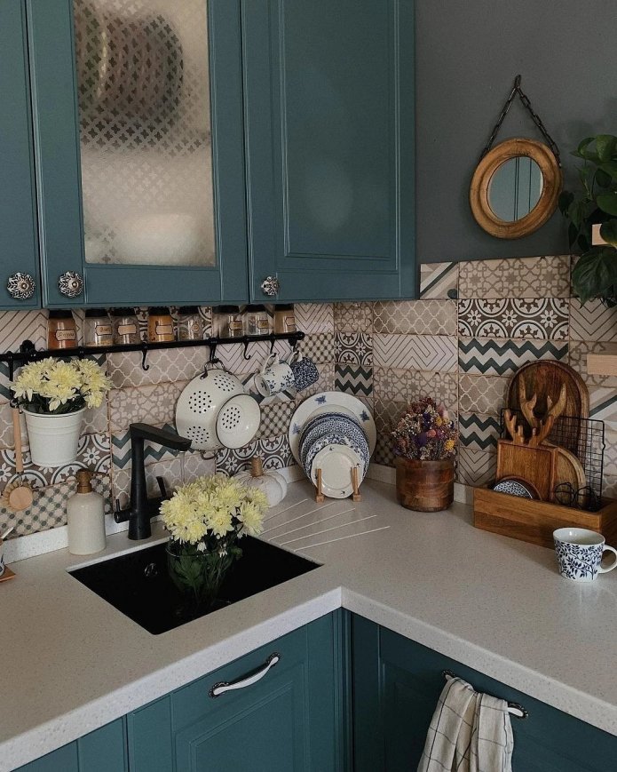 dishes on the countertop