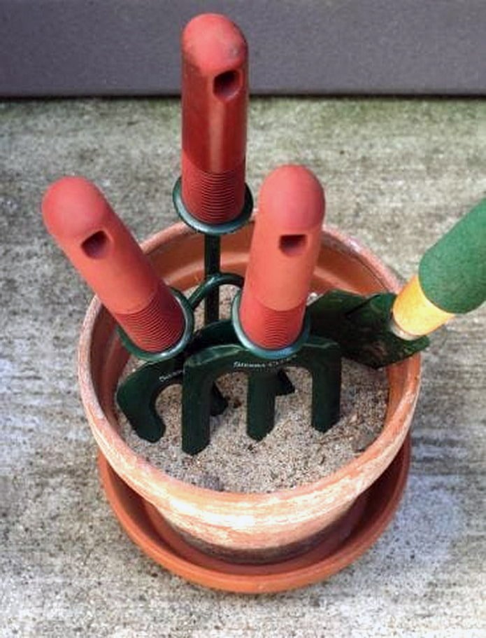 Inventory in a pot with sand