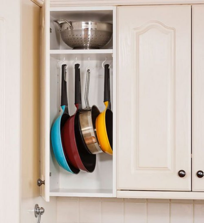 Hooks under the shelf