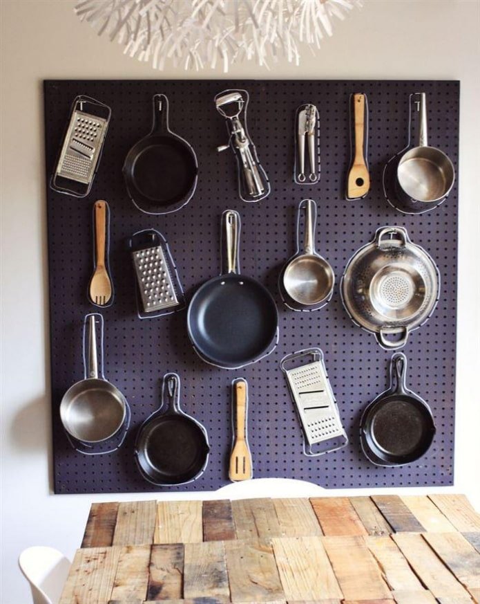 Perforated board for storage