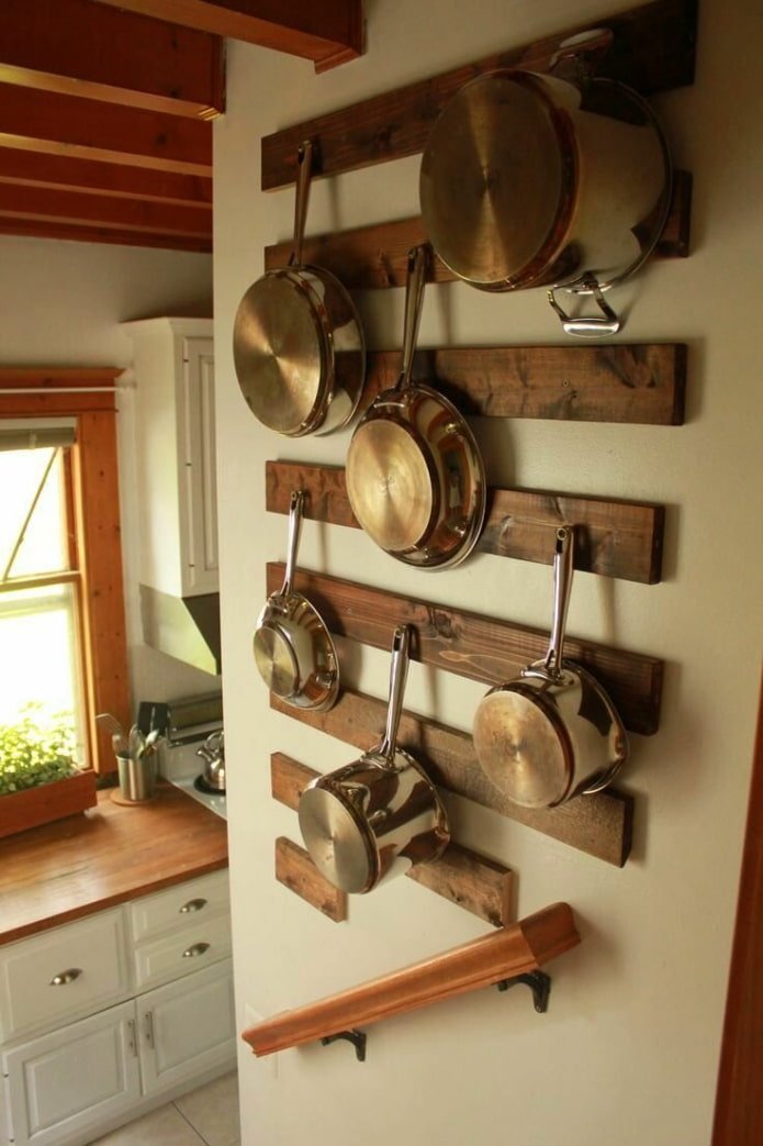 Frying pans on rails