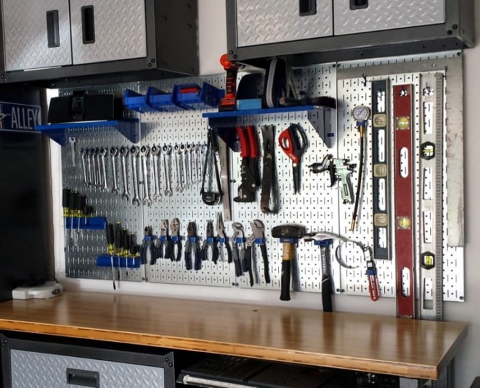 Perforated sheet as an organizer