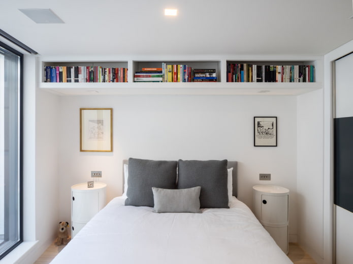 Shelves under the ceiling