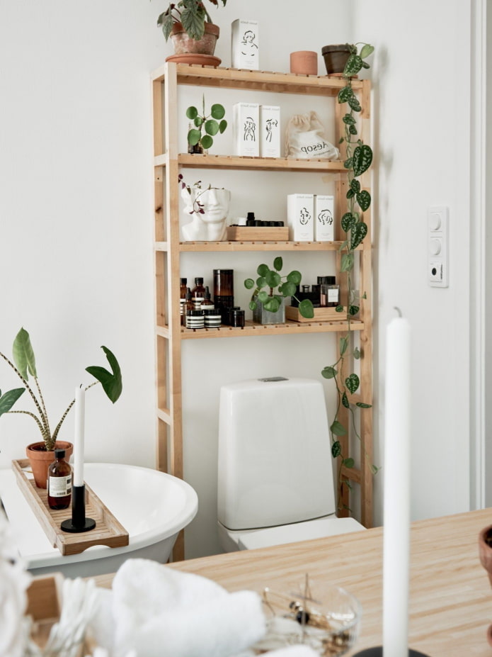 Wooden shelving unit