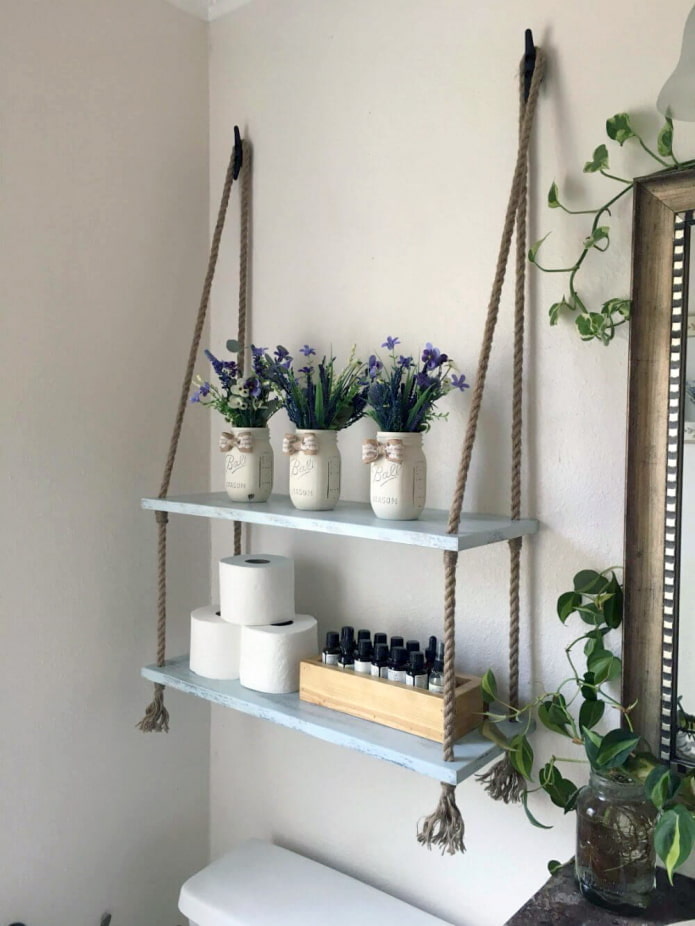 Shelves on ropes