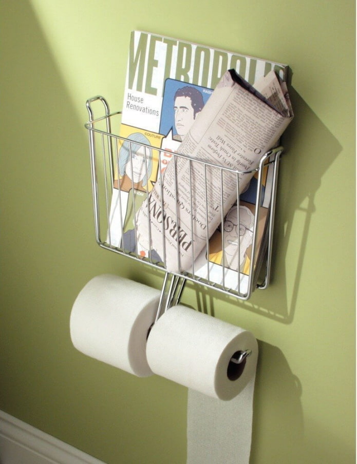 Magazine and toilet paper holder
