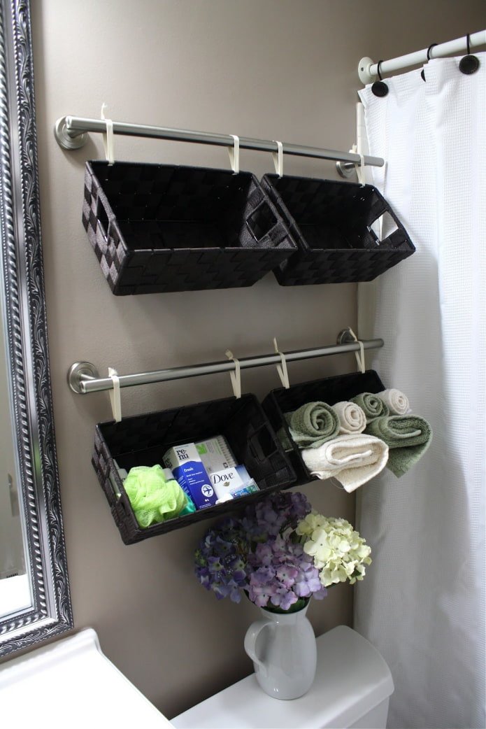 Baskets on rails