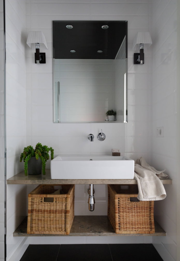 Baskets under the countertop