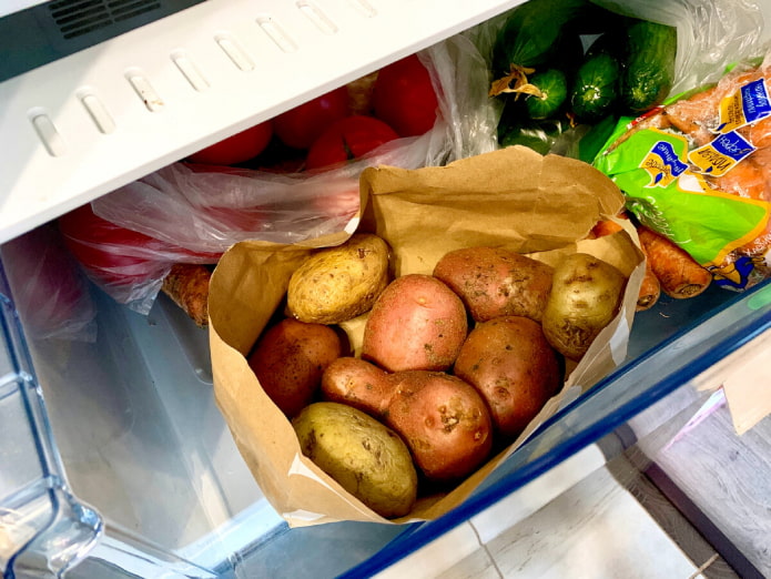 Potatoes in the refrigerator