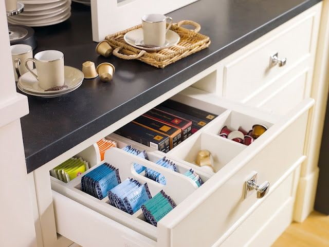 tea drawer in a set