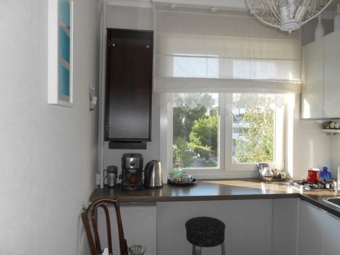 bar counter under the window