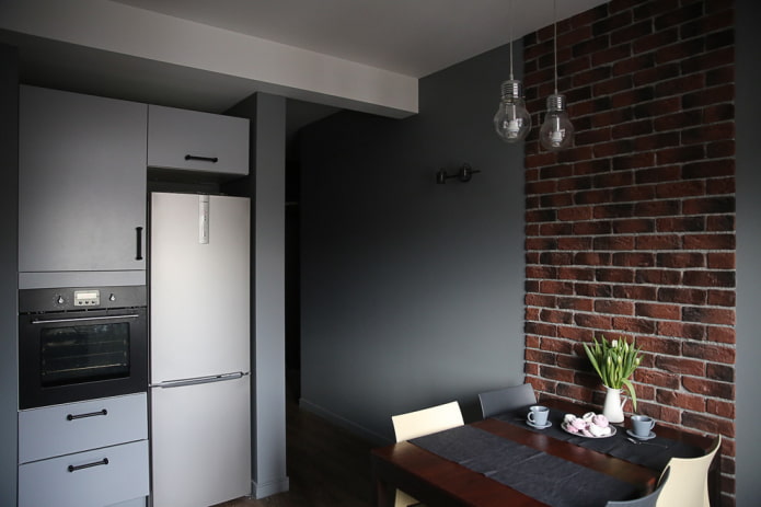 brickwork in the kitchen interior