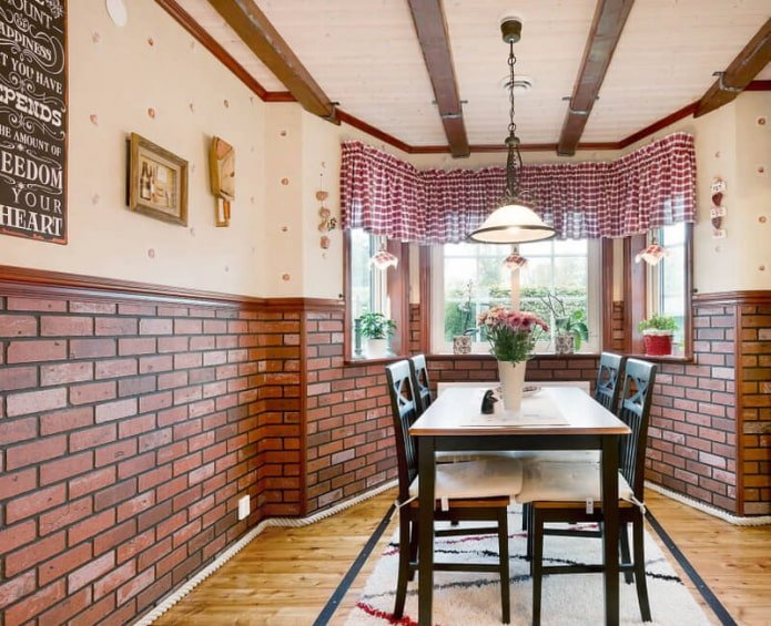 brickwork in the kitchen in the country style