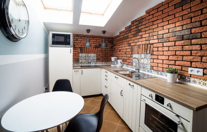 brickwork in the kitchen interior