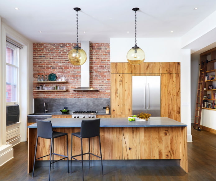 brickwork in the kitchen interior