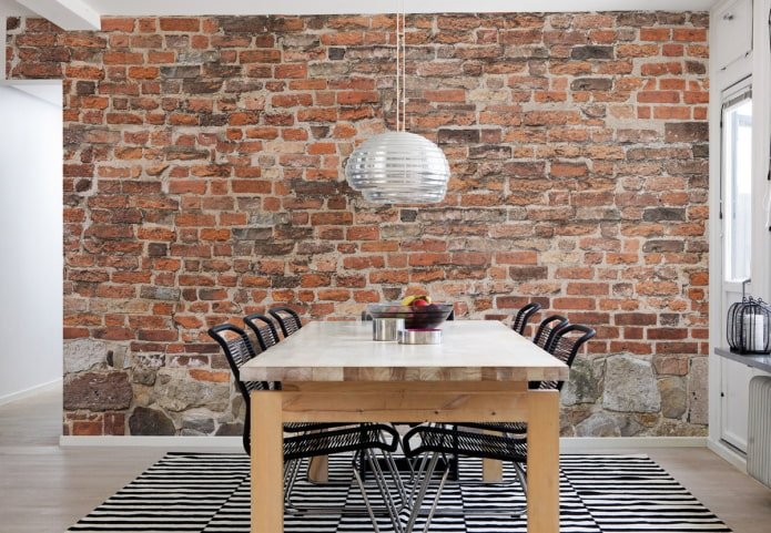 brickwork in the kitchen interior