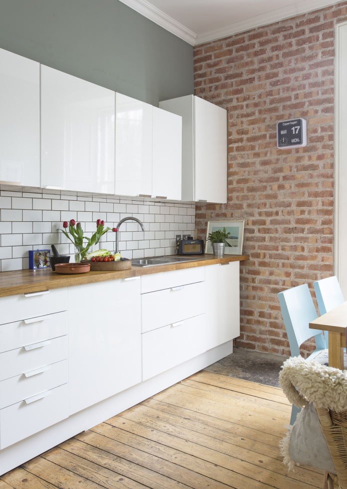 brickwork in the kitchen interior