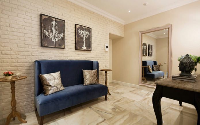 brick in the hallway interior