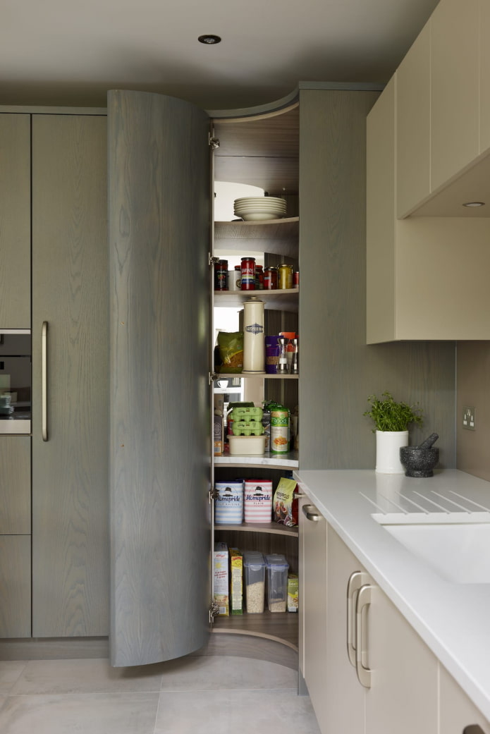 storage room in the kitchen interior