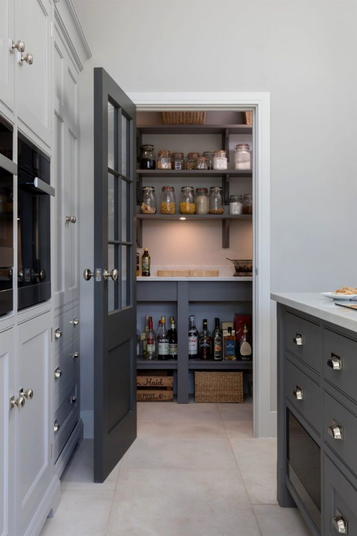 storage room in the kitchen interior
